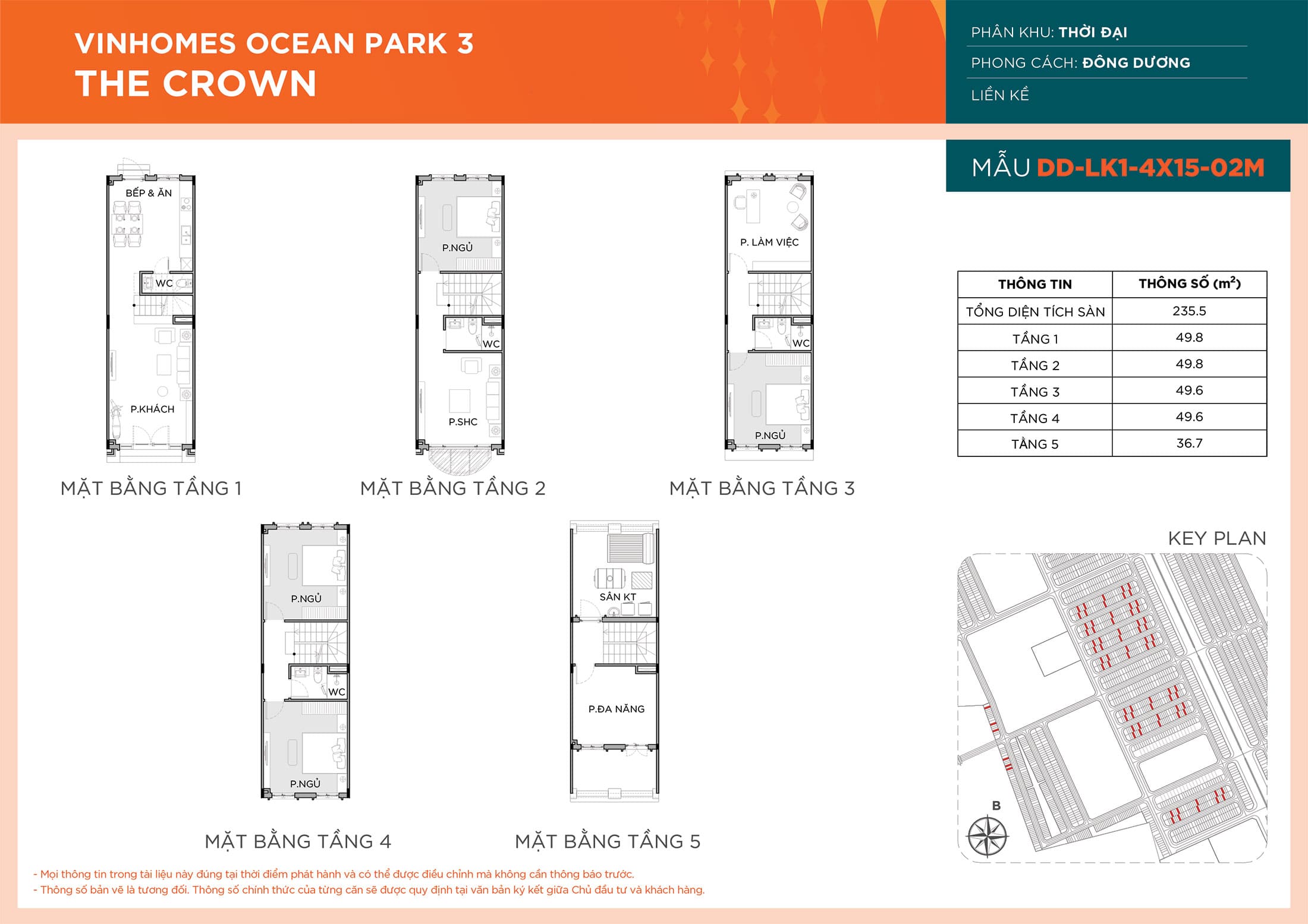 Layout thiết kế Liền Kề DD-LK1-4X15-02M phân khu Thời Đại dự án Vinhomes Ocean Park 3 - The Crown.