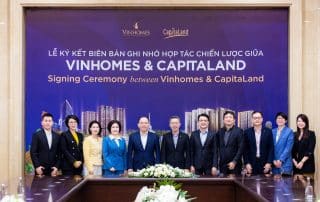 Lễ ký kết hợp tác chiến lược giữa Vinhomes và CapitaLand, khởi động dự án The Fullton CapitaLand ở Hưng Yên.