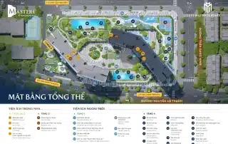 Mặt bằng tổng thể dự án Masteri Rivera Đà Nẵng với 31 tiện ích chuẩn quốc tế, tạo nên nhịp sống hiện đại.