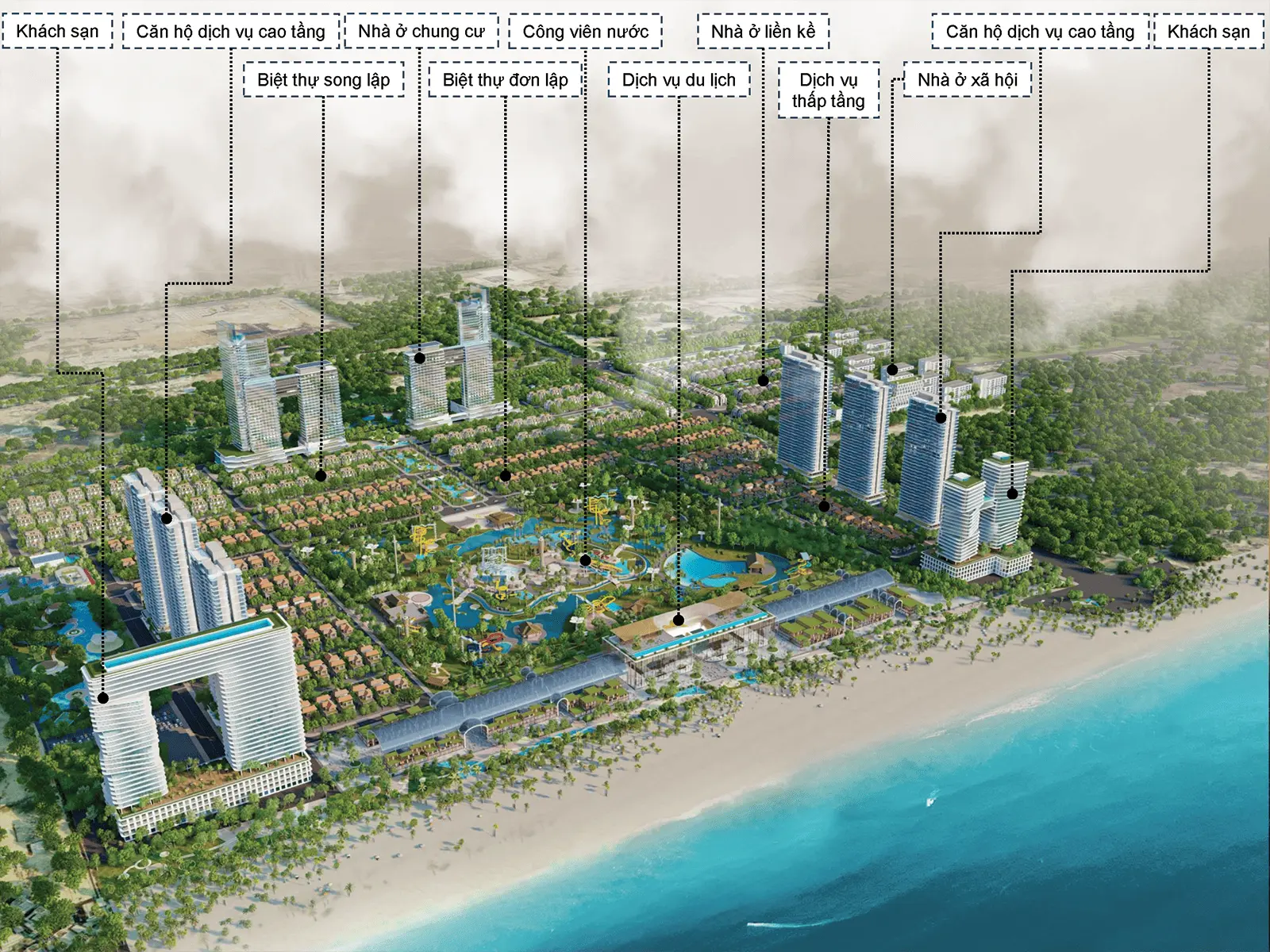 Phối cảnh dự án Khu đô thị Sun Group Vũng Tàu với quy hoạch đẳng cấp và tiện ích đa dạng.