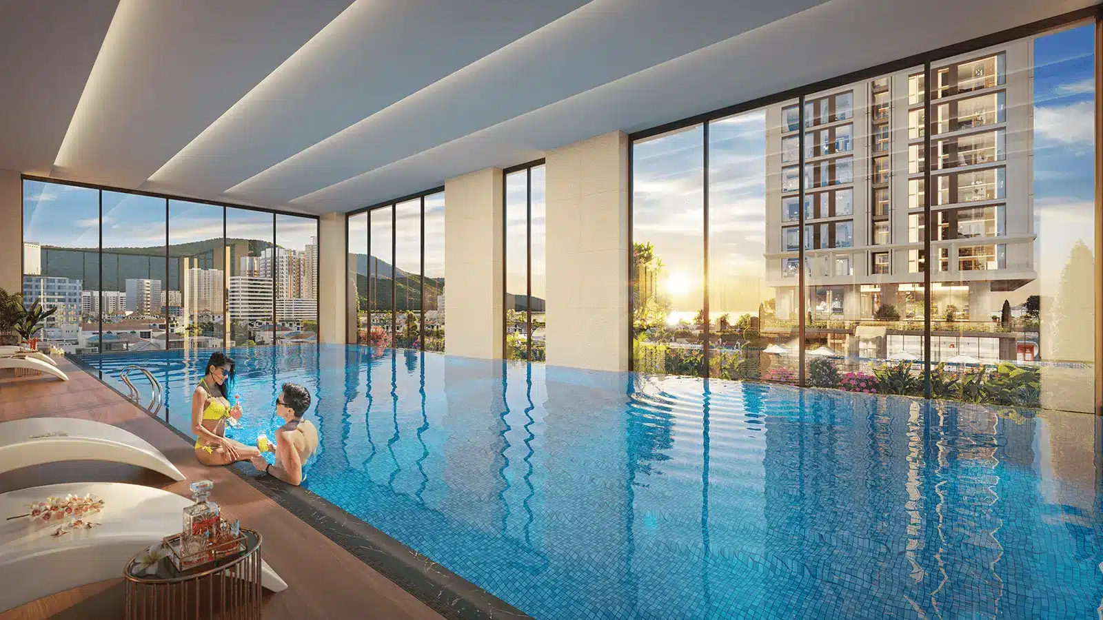 Tiện ích bể bơi 4 mùa chuẩn 5 sao tại Sun Costa Residences Đà Nẵng.