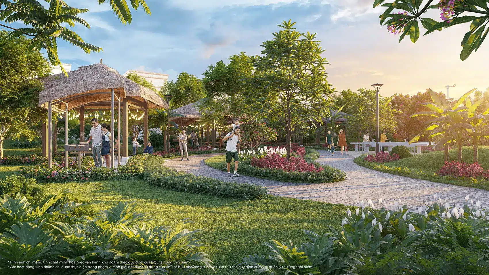 Không gian xanh mát và tiện nghi hiện đại tại Vinhomes Green City.