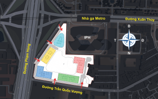 Vị trí kim cương của Sun Feliza Suites tại ngã tư Phạm Hùng - Xuân Thủy - Trần Quốc Vượng.